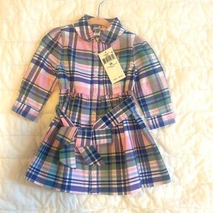 NEW! Ralph Lauren Plaid Oxford Dress (Long-sleeve)